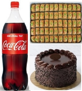 stanbul 5 ile 8 kiilik kiilik Klasik ikolatal ya pasta 1 lt cola 1 kg Fstkl Baklava