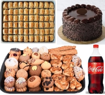 stanbul 4 ile 5 kiilik Klasik ikolatal ya pasta 1 lt cola 1 kg Kuru Pasta 1 kg cevizli baklava